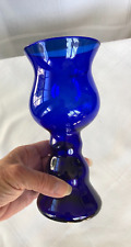 Vintage-Cobalt Blue Glass Vase-Cobalt Blue Chalice-Poland Hand Blown Glass Vase picture