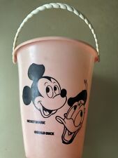 Vintage Disney Beach Bucket Mickey Mouse Donald Duck Pinocchio Pluto Toy Bucket picture