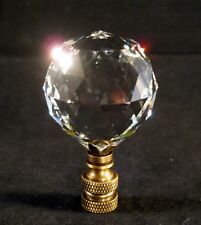 Lamp Finial-STUNNING LEADED CRYSTAL LAMP FINIAL**ANTIQUE BRASS BASE**-FS picture