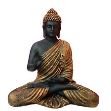 Meditating 14-Inch Black and Golden Buddha Statue-Home Office Garden Living Room picture