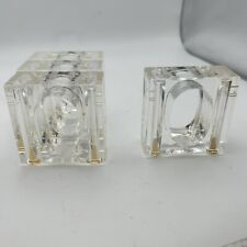 Vintage Lucite Acrylic Salt and Pepper Napkin Rings Set of 4 picture