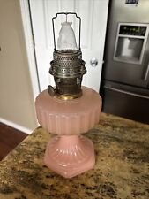 Vintage Aladdin Corinthian Rose Pink Moonstone Kerosene Glass Lamp picture