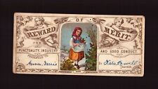 VINTAGE REWARD OF MERIT CARD - FOR PUNCTUALITY , INDUSTRY & GOOD CONDUCT picture