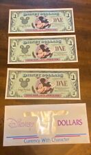 3 Sequential 1999 Series $1 Disney Dollar Notes - Mickey Mouse UNC A Series picture