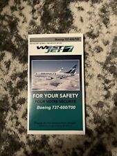 RARE: WestJet Boeing737-600 Safety Card picture