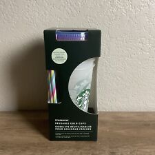 Starbucks 2022 Cold Cups Straws Pastel Jelly Rainbow 5 Reusable NIB picture