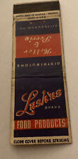 Vintage Matchbook Cover Matchcover Lush’us Food Products picture