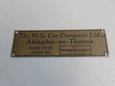 Vintage MG TF The MG Car Company Ltd Abingdon on Thames Body Plate Car Badge picture