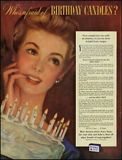 1943 Woman's Birthday candles cake Ivory soap vintage art print ad adL65 picture