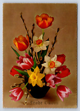 Vintage Postcard German Germany Flowers Floral Arrangement picture