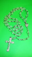 Beautiful 1950's rock crystal rosary with sterling silver cross and case picture