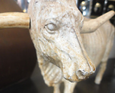Lifelike North American Texas Longhorn Cow Steer Bull Figurine SIGNED picture