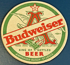 Rare Vintage Budweiser Beer Coaster Very Good Condition  King of Bottled Beer picture