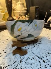 Vintage Boehm Calla Lily Round Hand Painted Bowl--8'' picture