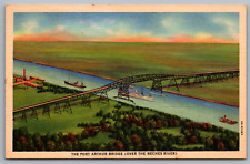 Postcard The Port Arthur Bridge Over the Neches River Texas picture
