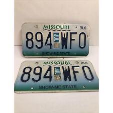 2005 Missouri License Plates 894-WFO July Sticker BL6 Two Total MO Tags Show-Me picture