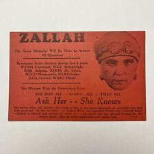 Vintage Zallah Mentalist Psychic Advertisement Postcard - Fortune Teller picture