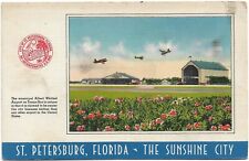 Albert Whitted Airport Tampa Bay - Small Planes In Flight - 1948 Postcard PC2534 picture