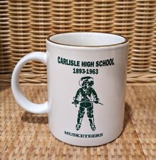 Vintage Carlisle High School Musketeers Coffee Mug Cup Ceramic 1893 - 1963 picture