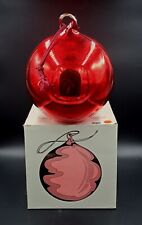 Vtg. Dept 56 Handblown Red Mercury Glass Ball Ornament Large 27” Box picture