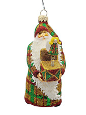 Patricia Breen Jack in the Box Santa Claus Plaid Christmas Holiday Tree Ornament picture