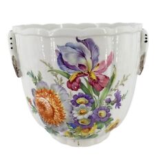 Vtg Italian Ceramic Floral Cachepot 5 1/2