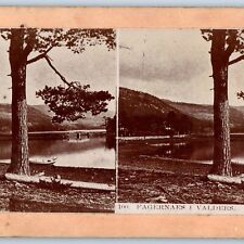 c1880s Fagernes, Norway Valdres Pond Bridge Boat Stereoview Photo Ingersoll V28 picture