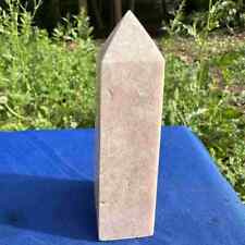 350g natural pink amethyst sakura agate obelisk quartz crystal tower reiki picture