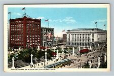 Cleveland OH, Public Square On A Gala Day, Ohio Vintage Postcard picture