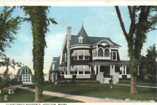 Houlton,ME Cleveland's Residence Aroostook County Maine Linen Postcard 2C stamp picture