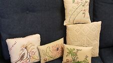 Collection of (5) Vintage Needlework Pillows-Small Handmade-LOOK picture