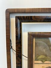 3 Antique Vintage Wood Picture Frames Tiger Wood & Veneered picture