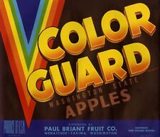 Color Guard Brand Apple Crate Label - Paul Briant Fruit Co picture