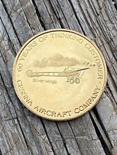 CESSNA EXPO 72 SILVER WINGS COMMEMORATIVE Airplane Coin Token 1972 60 YEARS picture