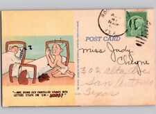 c1943 Praying For Stamps Before Bed Funny Comic Humor Linen Postcard picture