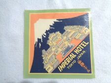 Vintage 1930s Imperial Hotel Tokyo Japan Luggage Travel Sticker Great Graphics picture