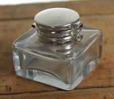 Square Clear Glass Inkwell Bottle ink New Vintage Antique Style picture