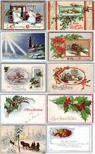 LOT/10 ANTIQUE CHRISTMAS VINTAGE POSTCARDS*EARLY 1900's*CONDITION VARIES #3 picture