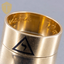 Mid-Century 14K Yellow Gold Men's Masonic Freemason Ring - Size 9 picture