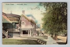 Ashland OH-Ohio, Center Street Residences, Vintage c1909 Postcard picture