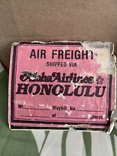 ALOHA AIRLINES Freight Label ORIGINAL VINTAGE Honolulu  HAWAII Maui  3” X 2” picture