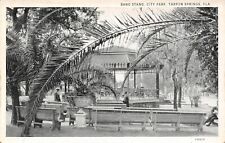 Tarpon Springs Florida~City Park Band Stand~Men Through the Palms~1920s B&W PC picture