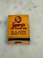 Vintage Lawry's The Prime Rib Beverly Hills Full Unstruck Feature Matchbook picture