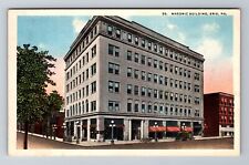 Erie PA-Pennsylvania, Masonic Building, Antique Vintage Souvenir Postcard picture