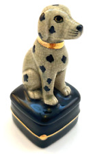 Vintage Takahashi Dalmation Dog Lidded Porcelain Trinket Box 4