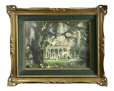 (after) FRANCIS CHASE Southern Plantation Lithograph in Carved Gilt Wood Frame picture