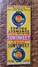 1920's Sunsweet Prune Juice California  