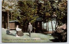 POSTCARD COTTAGE LIFE AT HALL'S POND NEAR WELLS RIVER VERMONT picture