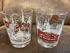 2 PENNSYLVANIA RAILROAD 4902 PRR DECORATED GLASSES TUMBLERS VERY NICE picture