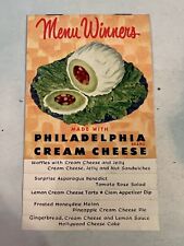 Philadelphia Cream Cheese VTG Recipe Flip File Mid Century Food Ephemera picture